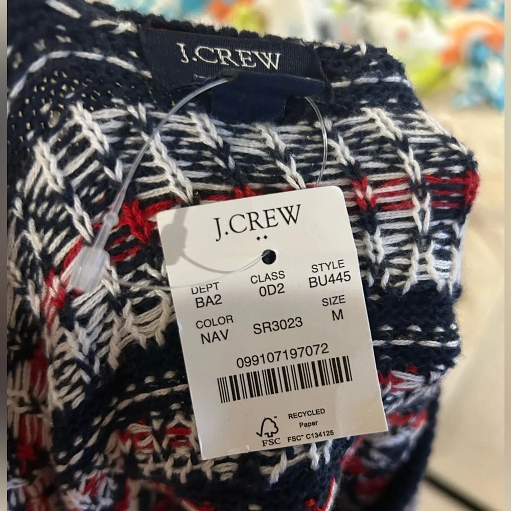 NWT Men’s J. Crew 100% Cotton Fair Isle Sweater - M